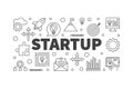 Startup horizontal vector minimal outline banner