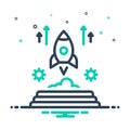 Mix icon for Startup, moonshot and rocket Royalty Free Stock Photo