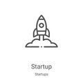 startup icon vector from startups collection. Thin line startup outline icon vector illustration. Linear symbol for use on web and