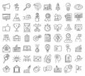 Startup icons set, outline style