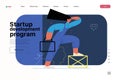 Startup illustration, website landing template. Concept of building new business