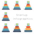 Startup infographics templates for 3,4,5,6,7,8,9 positions Royalty Free Stock Photo