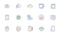 Startup, Inspect and Swipe up line icons for website, printing. For design. Vector