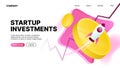 Startup Investments Tools. Website Landing Page Illustration