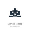 Startup laptop icon vector. Trendy flat startup laptop icon from startup stategy and success collection isolated on white