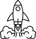 Startup launch icon with rocket growth and innovation concept Royalty Free Stock Photo