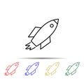 startup launch multi color style icon. Simple thin line, outline vector of web icons for ui and ux, website or mobile application Royalty Free Stock Photo