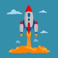 Startup, launching new business concept, flat design, vector illustration Royalty Free Stock Photo