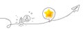 Startup line icon. Business management sign. Continuous line with plane. Vector