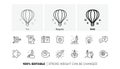 Startup line icons. Launch Project, Business report and Target. Linear icon set. Line icons. Vector
