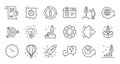 Startup line icons. Launch Project, Business report and Target. Linear icon set. Vector