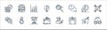 Startup line icons. linear set. quality vector line set such as binocular, chat, laptop, setting, manager, growing, search, online