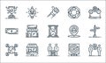 Startup line icons. linear set. quality vector line set such as chat, customers, social network, target, online store, cash,