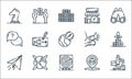 Startup line icons. linear set. quality vector line set such as microscope, target, message, location, worldwide, info,