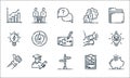 Startup line icons. linear set. quality vector line set such as piggy bank, thumb up, statistics, graduation, energy, announcement Royalty Free Stock Photo