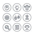 Startup line icons, idea, capital, funding