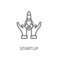 Startup linear icon. Modern outline Startup logo concept on whit