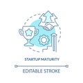 Startup maturity blue concept icon