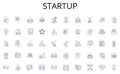 Startup line icons collection. Dedicated, Experienced, Personable, Passionate, Skilled, Adaptable, Reliable vector and