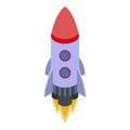 Startup product rocket icon, isometric style Royalty Free Stock Photo