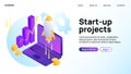 Startup projects Banner. Landing Website Page