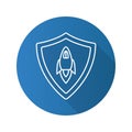 Startup projects protection. Flat linear long shadow icon