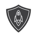 Startup projects protection glyph icon