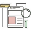 Startup research and analysis icon flat vector