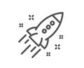 Startup rocket line icon. Launch Project sign.