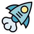 Startup rocket marketing icon vector flat Royalty Free Stock Photo