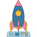 Startup rocket vector ship launch icon design Royalty Free Stock Photo