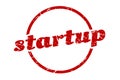 startup sign. startup round vintage stamp.