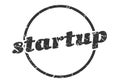 startup sign. startup round vintage stamp.