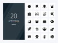 20 Startup Solid Glyph icon for presentation. Vector icons illustration Royalty Free Stock Photo