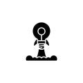 Startup stage black icon concept. Startup stage flat vector symbol, sign, illustration. Royalty Free Stock Photo