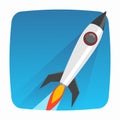 Rocket launch icon flat syle with long shadow flat style