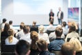 Business speakers giving a talk at business conference event. Royalty Free Stock Photo