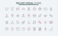 Startup thin black and red line icons set, business project, strategy and idea symbols Royalty Free Stock Photo