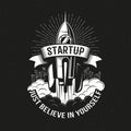 Startup vintage logo Royalty Free Stock Photo