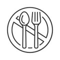 Starvation black line icon. Poverty, risis. Social problem concept. Sign for web page, mobile app, banner, social media. Editable