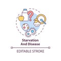 Starvation and disease concept icon