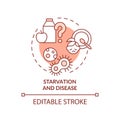 Starvation and disease terracotta concept icon