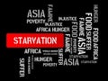 STARVATION - image with words associated with the topic FAMINE, word cloud, cube, letter, image, illustration