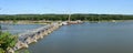 Starved rock lock and dam Illinois river panorama