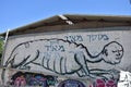Starving monster Graffiti on a wall in Florentin Tel Aviv Israel