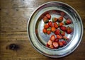 Starwberry fruit on the table, Ariani Fadhilah Siregar`s house Royalty Free Stock Photo