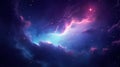 Stary night cosmos. Universe science astronomy. Colorful space galaxy cloud nebula. Generative AI for banner, poster, cover,