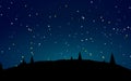 Stary night landscape vector illustration Royalty Free Stock Photo