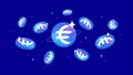 STASIS EURO EURS coins falling from the sky. EURS cryptocurrency concept banner background