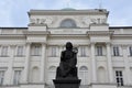 Staszic Palace and Nicolas Copernicus monument in Warsaw, Poland